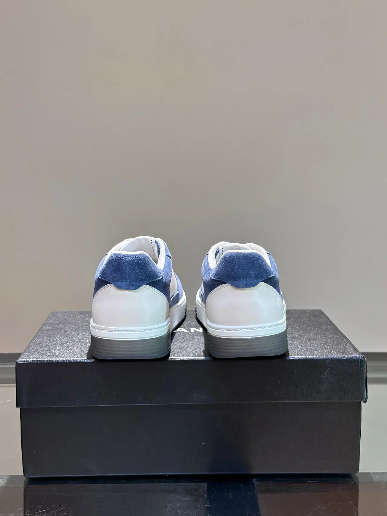 Blue and White Suede Panel Low-Top Lifestyle Sneakers 6