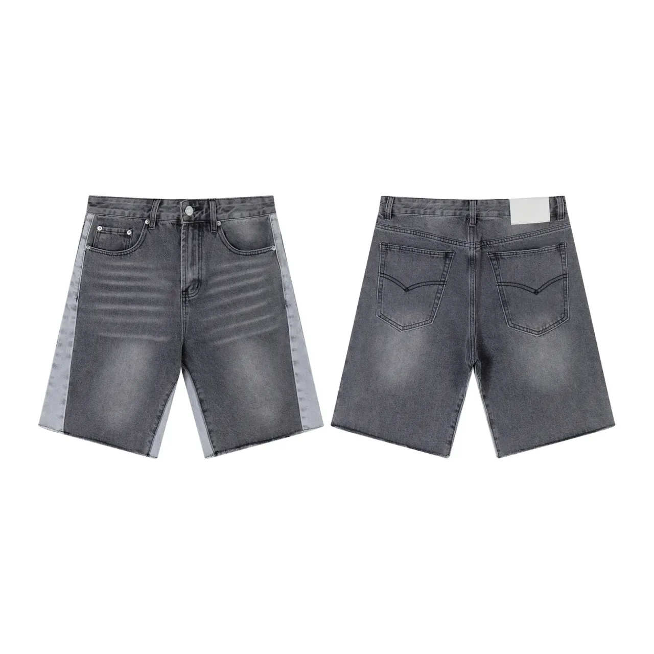 Blue Gray Denim Mid-Rise Shorts 3