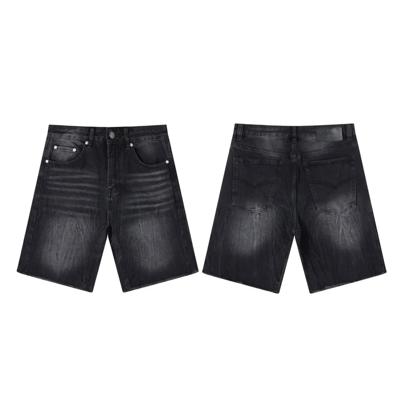 Blue Gray Denim Mid-Rise Shorts 4