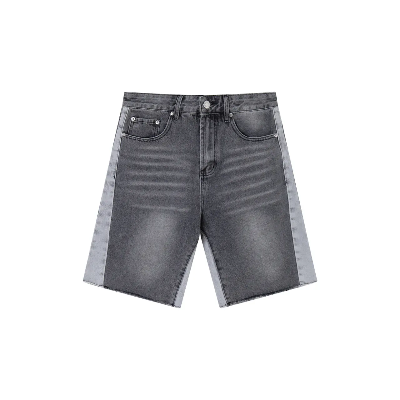 Blue Gray Denim Mid-Rise Shorts 7