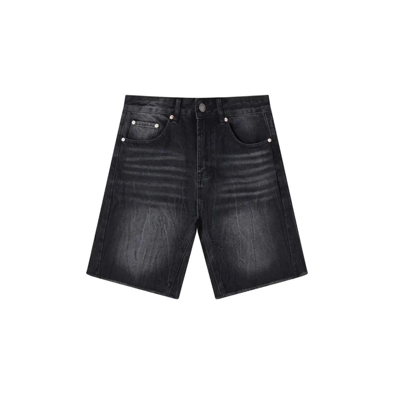 Blue Gray Denim Mid-Rise Shorts 9