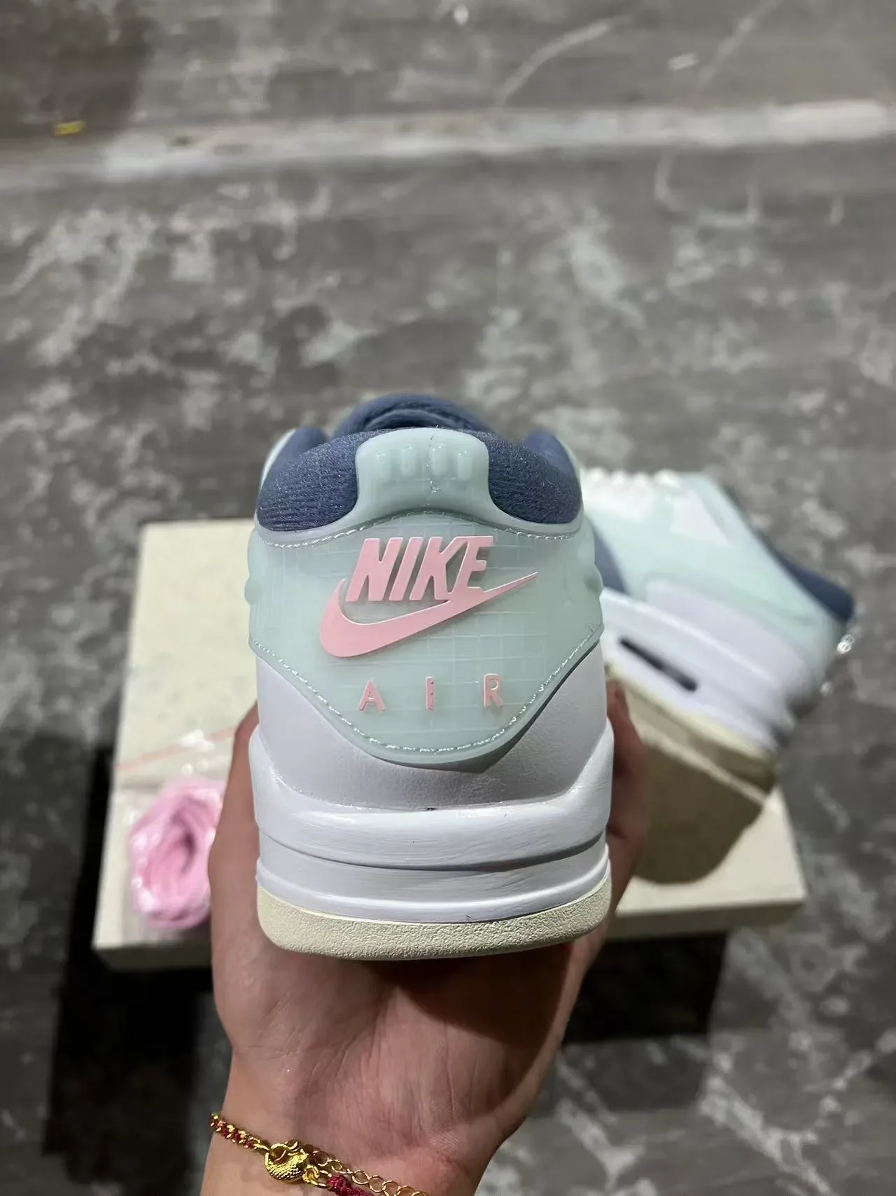 Blue Gray Layered Multi-Material Upper Translucent Overlay Sneakers 8