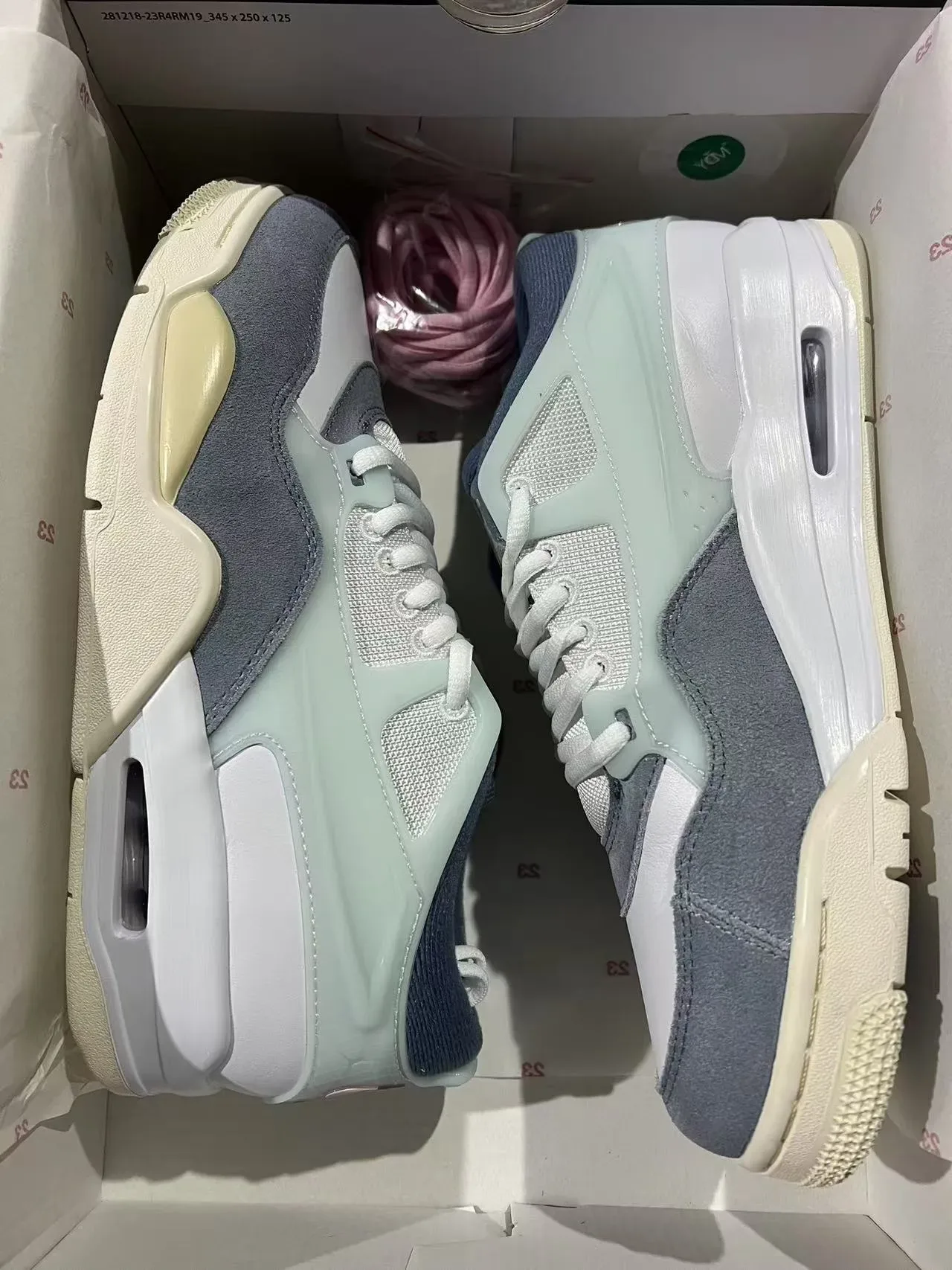Blue Gray Layered Multi-Material Upper Translucent Overlay Sneakers 9