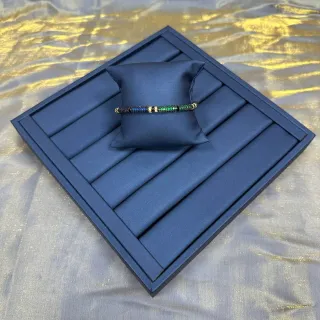 Pulsera de cuentas segmentada azul y verde