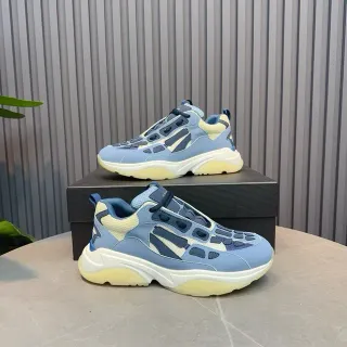 الأزرق البحري oversized sole بدون لاس strap closure chunky sneakers