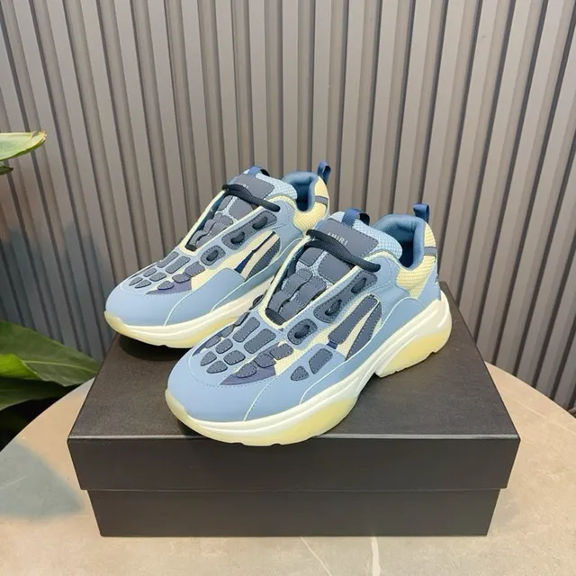 Blue Navy Oversized Sole Laceless Strap Closure Chunky Sneakers 6
