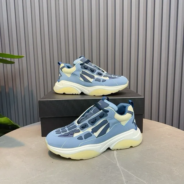 Blue Navy Oversized Sole Laceless Strap Closure Chunky Sneakers 8