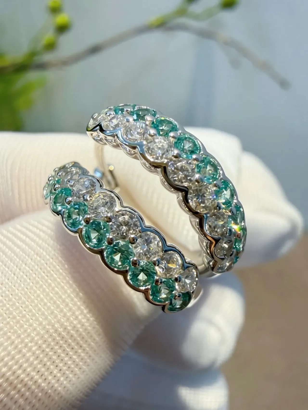 Blue White Eternity Band Channel-Set Ring 3