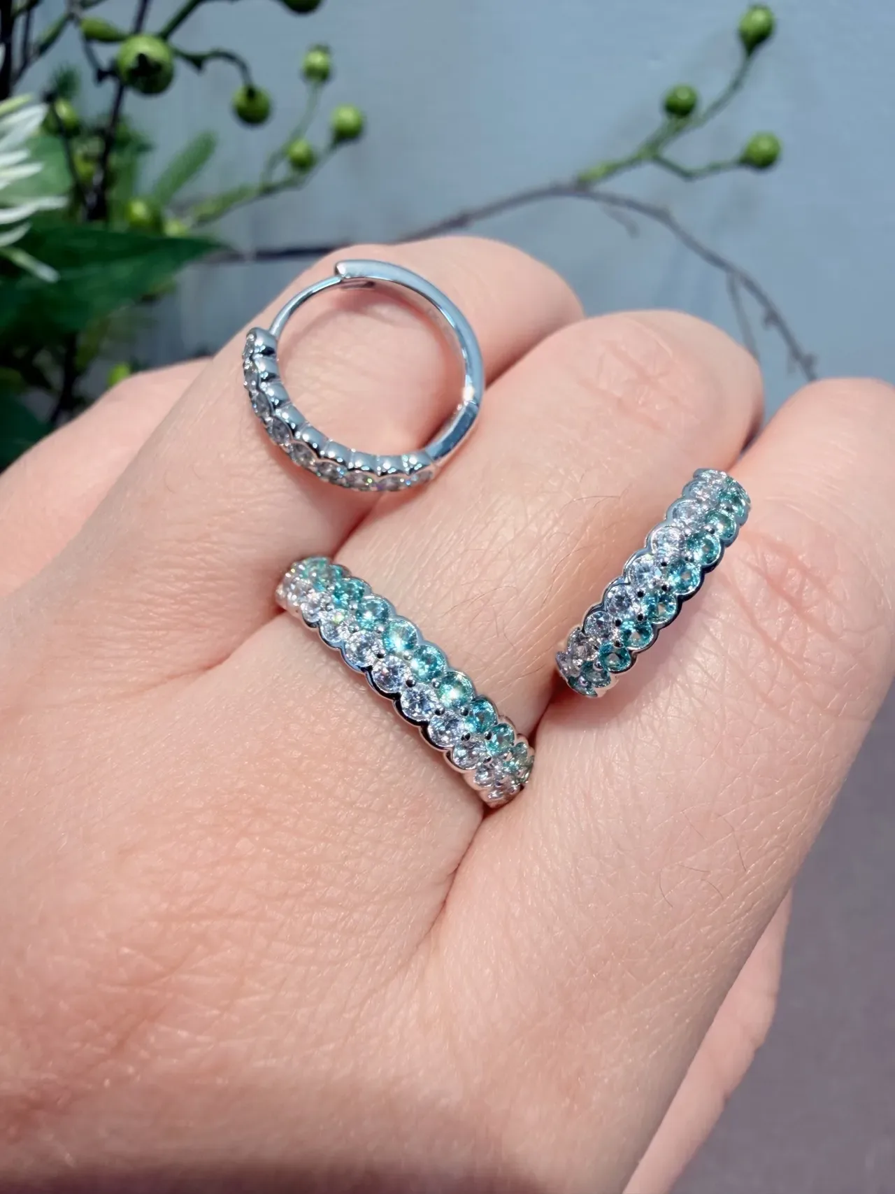 Blue White Eternity Band Channel-Set Ring 5