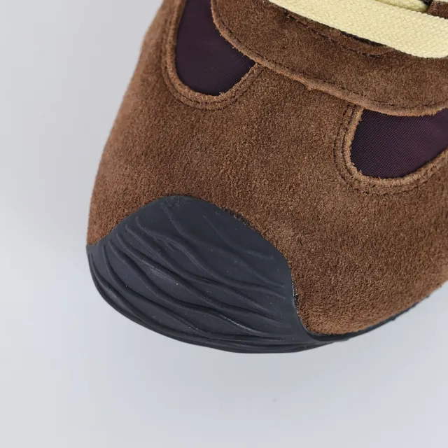Brown and Purple Suede Nylon Monogram Low-Top Lifestyle Sneaker 5