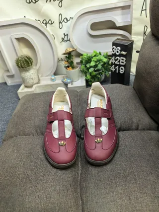 Brown Black Leather-Like Upper Strap Closure Mary Jane Shoes 10