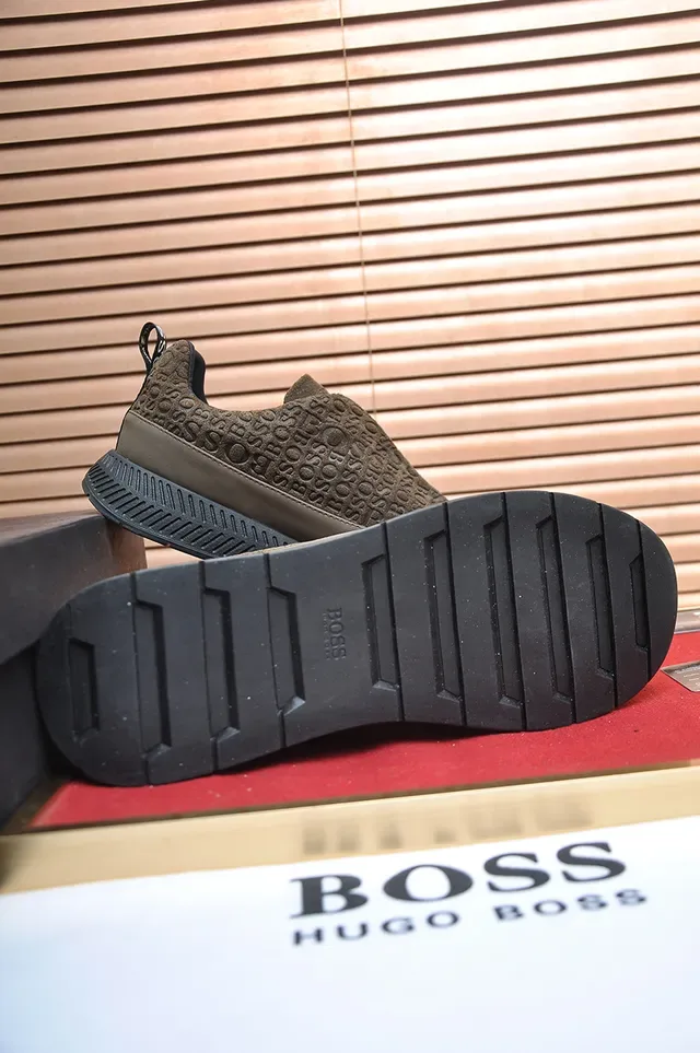 Brown Black Slip-On Embossed Monogram Upper Sneakers 3
