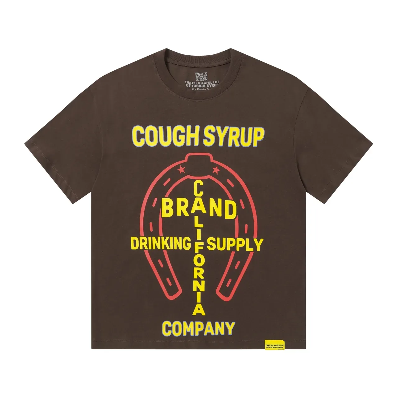 Brown Graphic Print Horseshoe Motif T-Shirt 2