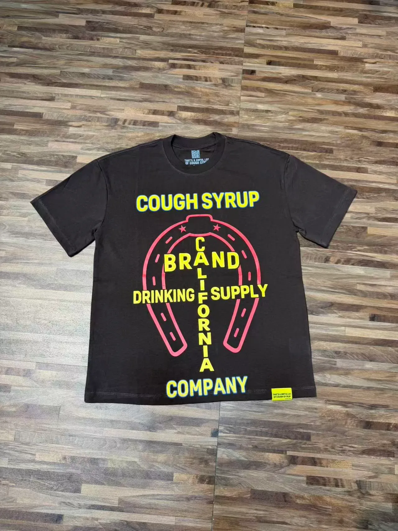 Brown Graphic Print Horseshoe Motif T-Shirt 6