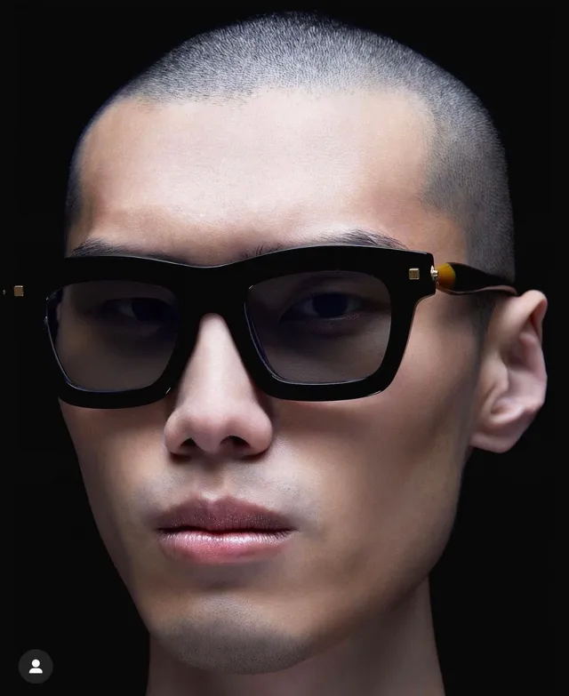 Brown White Rectangular Full-Rim Tortoiseshell Acetate Sunglasses 2
