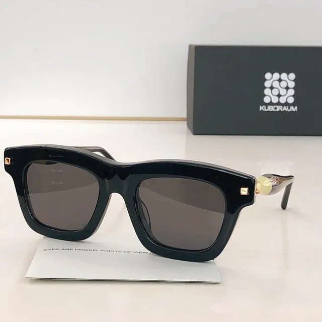 Brown White Rectangular Full-Rim Tortoiseshell Acetate Sunglasses 8