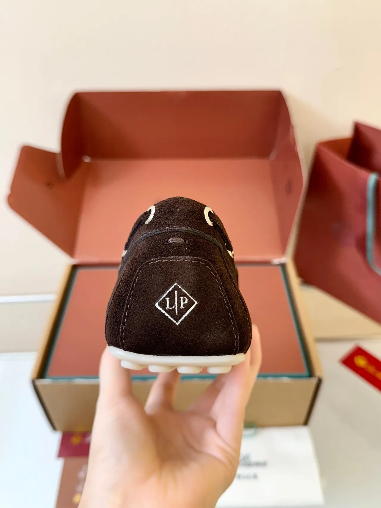 Brown White Suede Upper Moc-Toe Stitching Boat Shoes 4