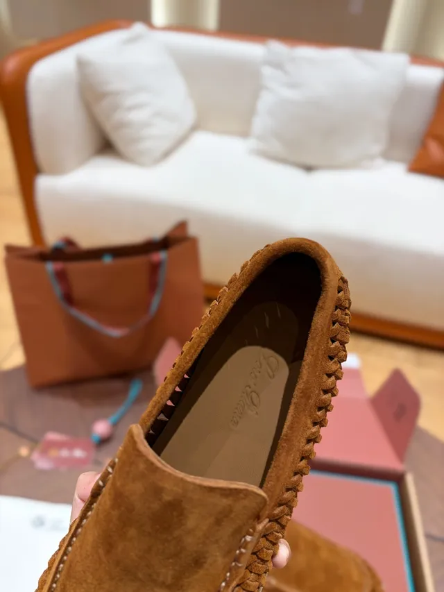 Brown Woven Suede Slip-On Loafer 2