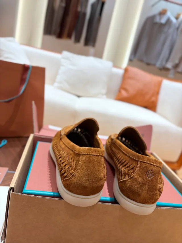 Brown Woven Suede Slip-On Loafer 3