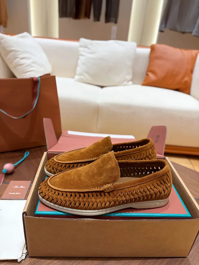 Brown Woven Suede Slip-On Loafer 4