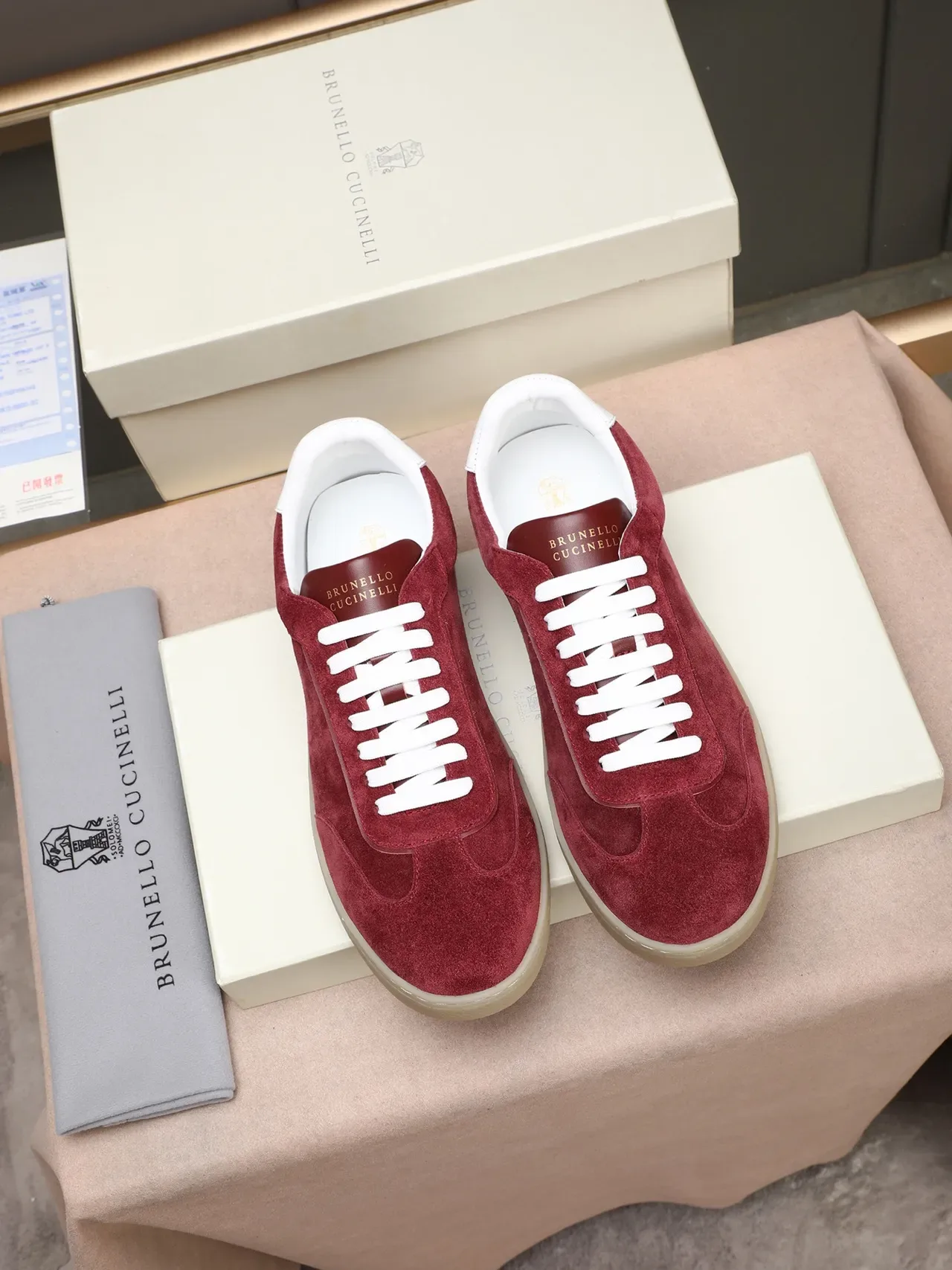 Burgundy Suede Low-Top Lifestyle Sneaker 2