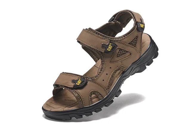 CAT Brown Black Rugged Strapped Casual Sandals 6
