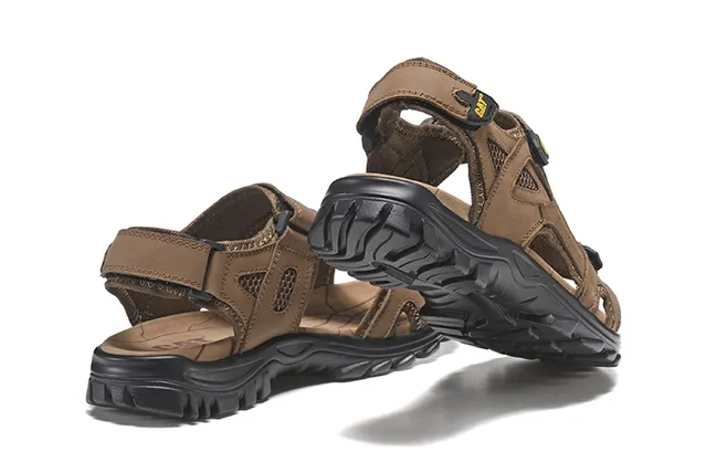 CAT Brown Black Rugged Strapped Casual Sandals 7