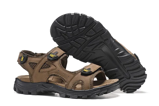 CAT Brown Black Rugged Strapped Casual Sandals 9