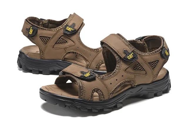 CAT Brown Black Rugged Strapped Casual Sandals 10