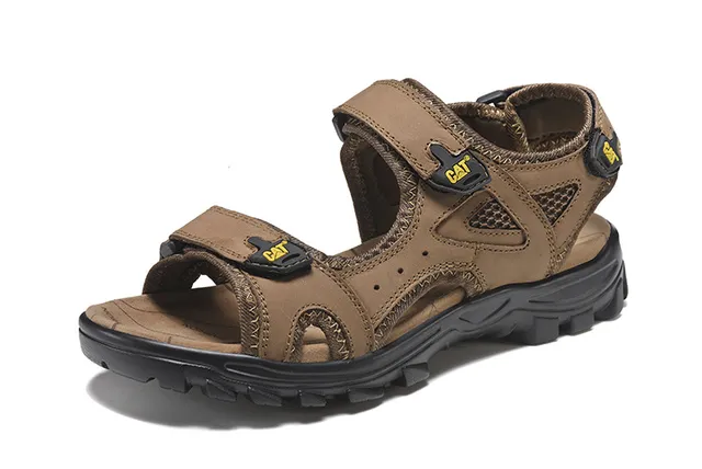 CAT Brown Black Rugged Strapped Casual Sandals 11