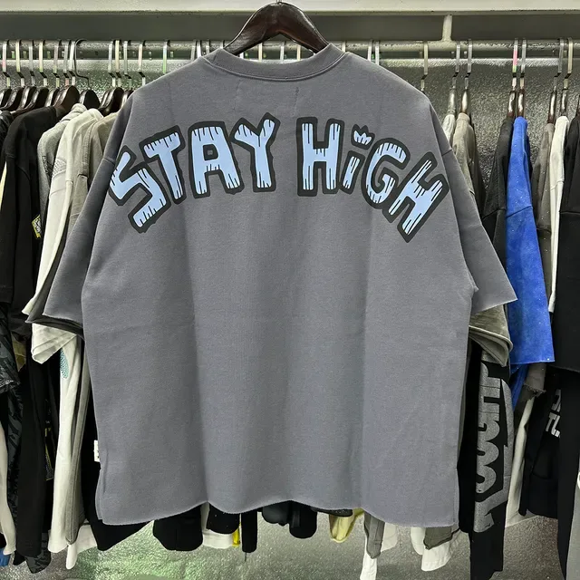 Charcoal Gray Blue Devil Graphic Oversized T-Shirt 9