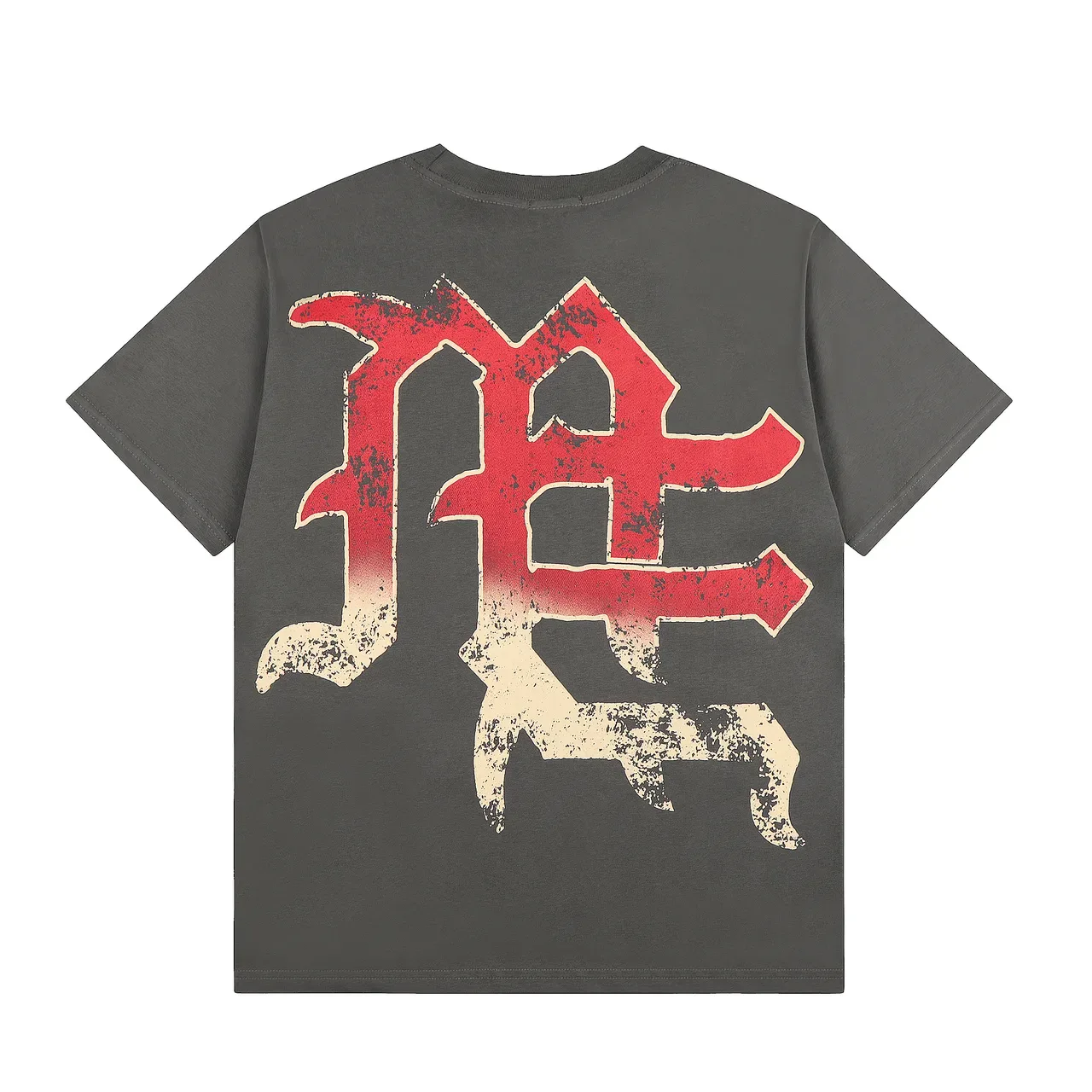 Charcoal Gray Distressed Graphic Skeleton Musician T-Shirt 3