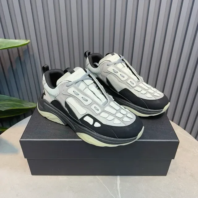 Chunky Cage-Overlay Low-Top Lifestyle Sneakers 8