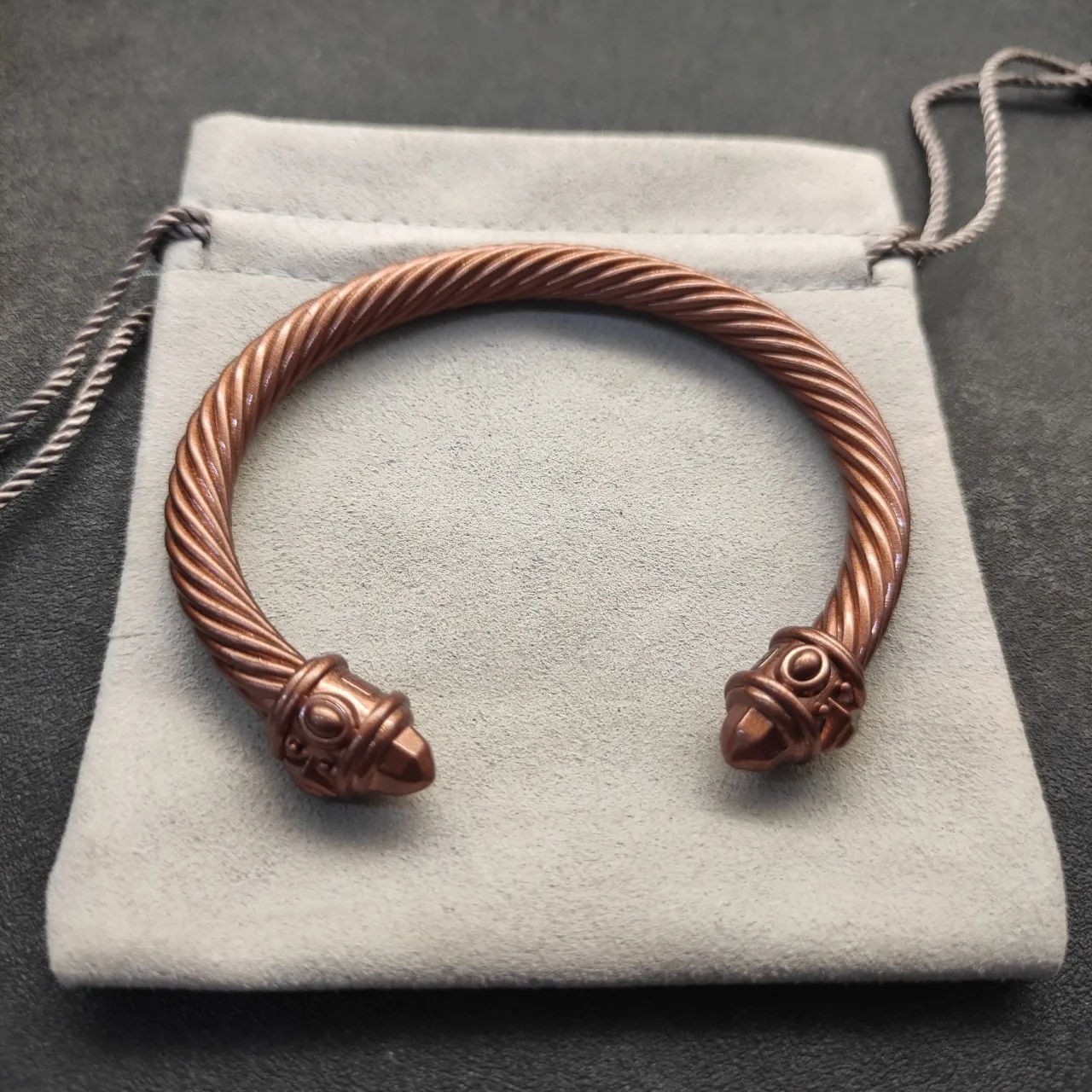 Copper-Tone Twisted Cable Cuff Bracelet 4