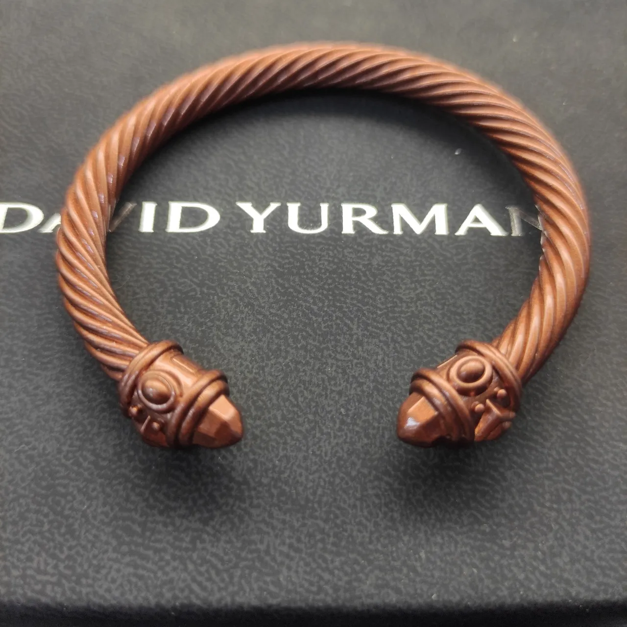 Copper-Tone Twisted Cable Cuff Bracelet 8