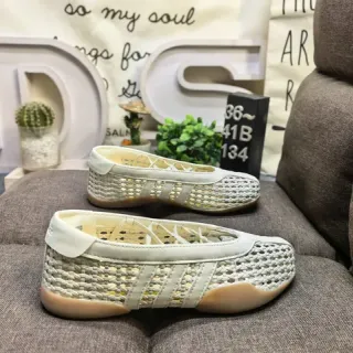 Cream Woven Laceless Slip-On Ballet Flats