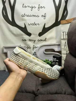 Cream Woven Laceless Slip-On Ballet Flats 5