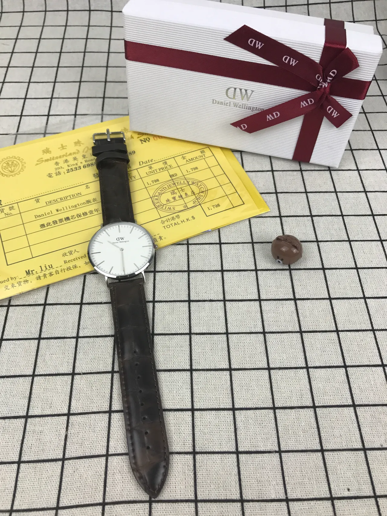 Daniel Wellington Classic Minimalist White Dial Brown Leather Strap Quartz Watch 2