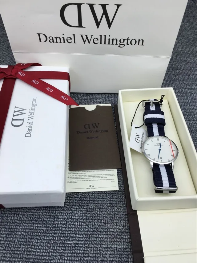 Daniel Wellington Classic Petite White Dial Navy White Stripe NATO Strap Quartz Watch 2