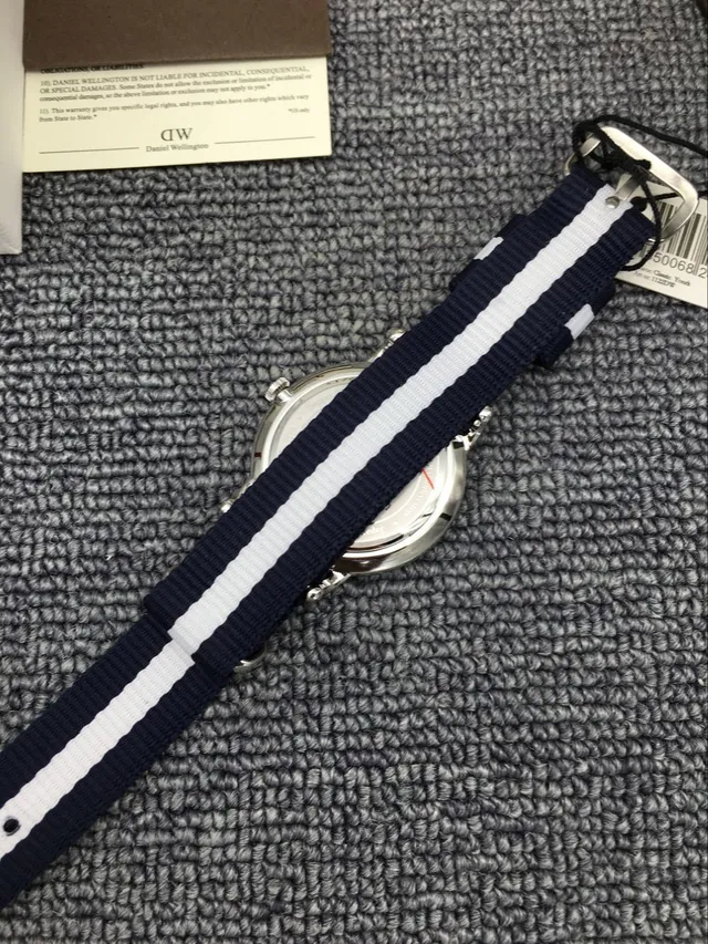 Daniel Wellington Classic Petite White Dial Navy White Stripe NATO Strap Quartz Watch 6