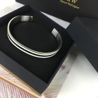 Daniel Wellington Pulsera de Esmalte Blanco Grabada