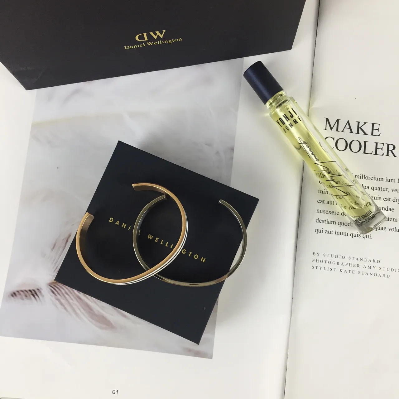Daniel Wellington Engraved White Enamel Cuff Bracelet 5