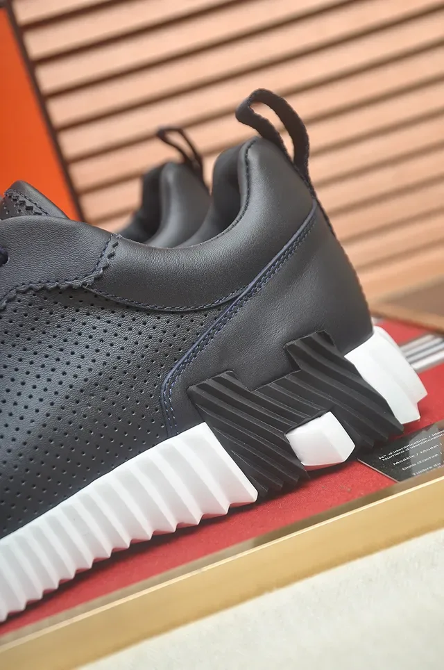 Dark Gray Perforated Upper White Midsole Low-Top Sneaker 2