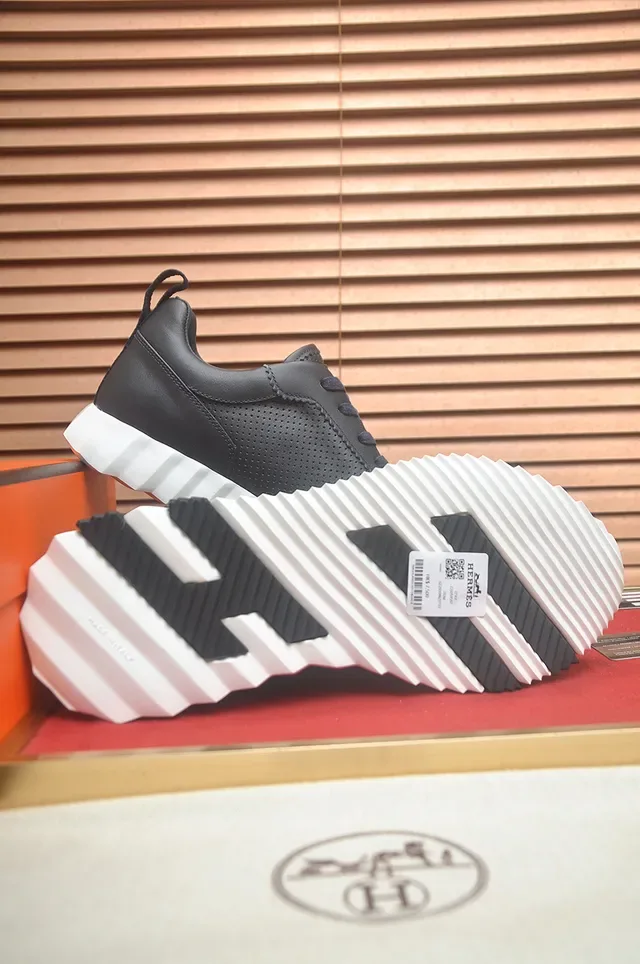 Dark Gray Perforated Upper White Midsole Low-Top Sneaker 3