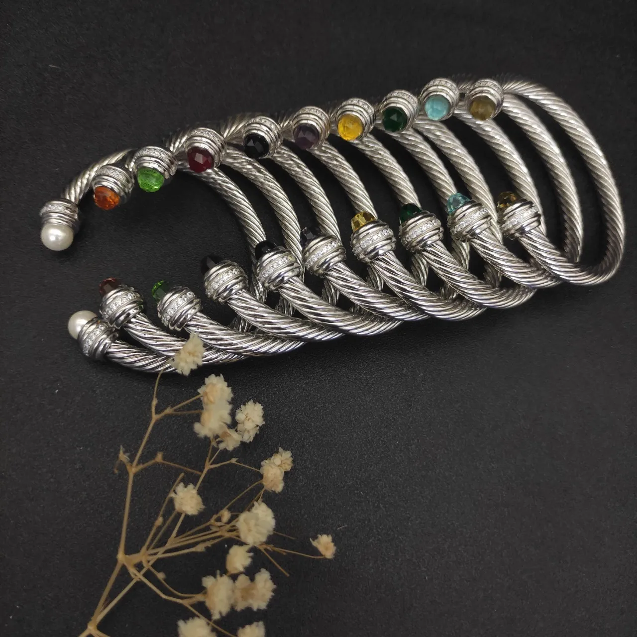 David Yurman Cable Classics মুক্তা ও হীরার টুইস্টেড কেবল ব্রেসলেট 5