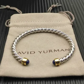 David Yurman Cable Classics Silver Blue Twisted Lapis Lazuli End Caps سوار