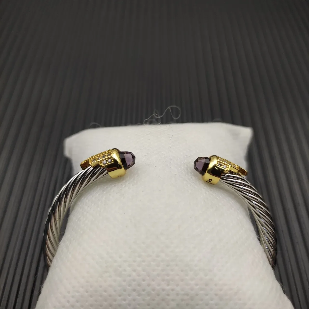 David Yurman Cable Classics Silver Gold Twisted Dual-Tone Metal Bracelet 3