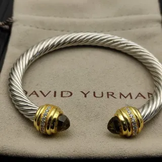 David Yurman Cable Classics Pulsera de Metal Plateado y Dorado Trenzada