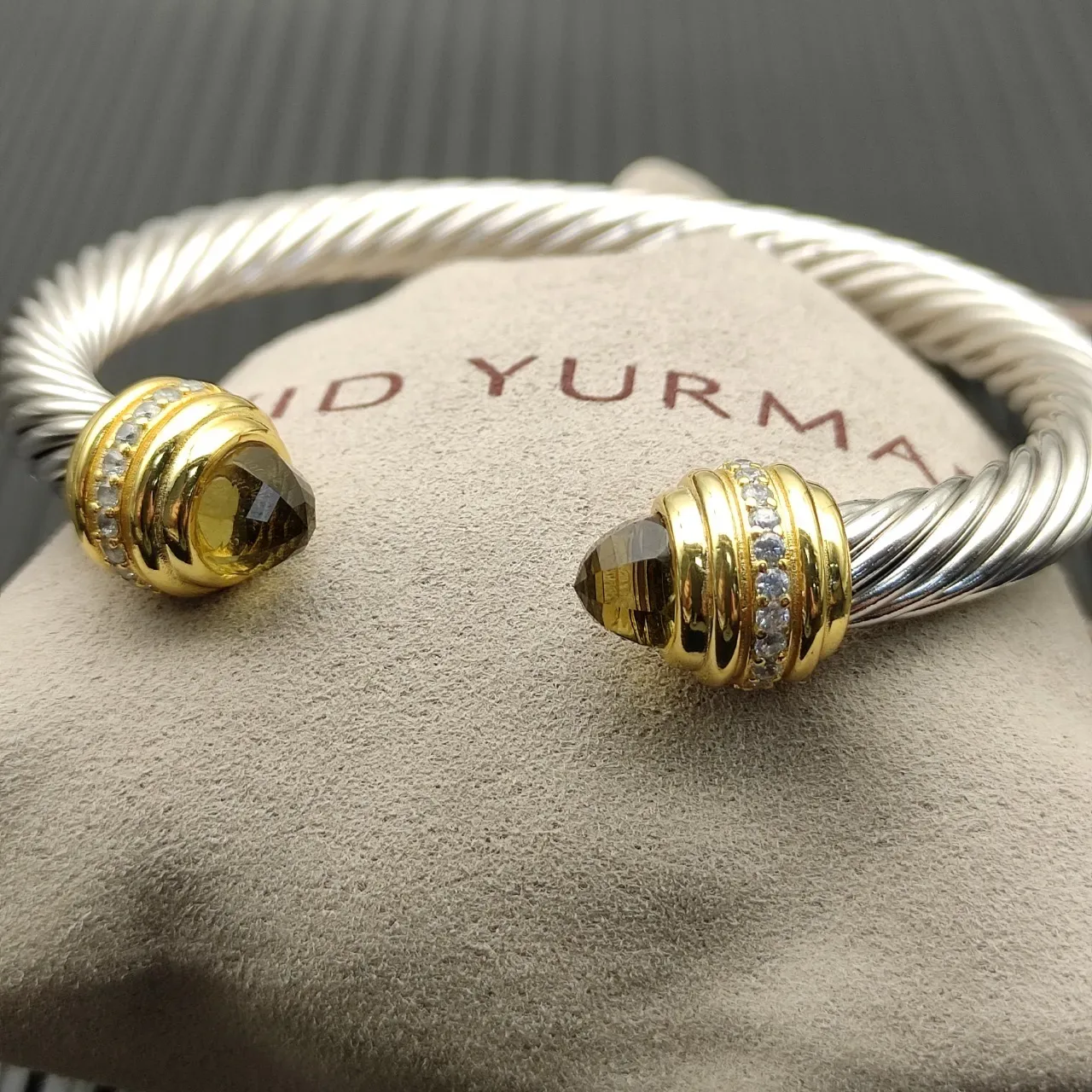 David Yurman Cable Classics Silver Gold Twisted Dual-Tone Metal Bracelet 4