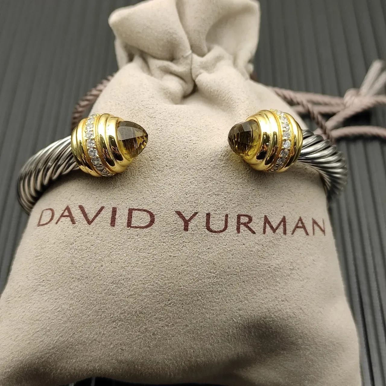 David Yurman Cable Classics Silver Gold Twisted Dual-Tone Metal Bracelet 5